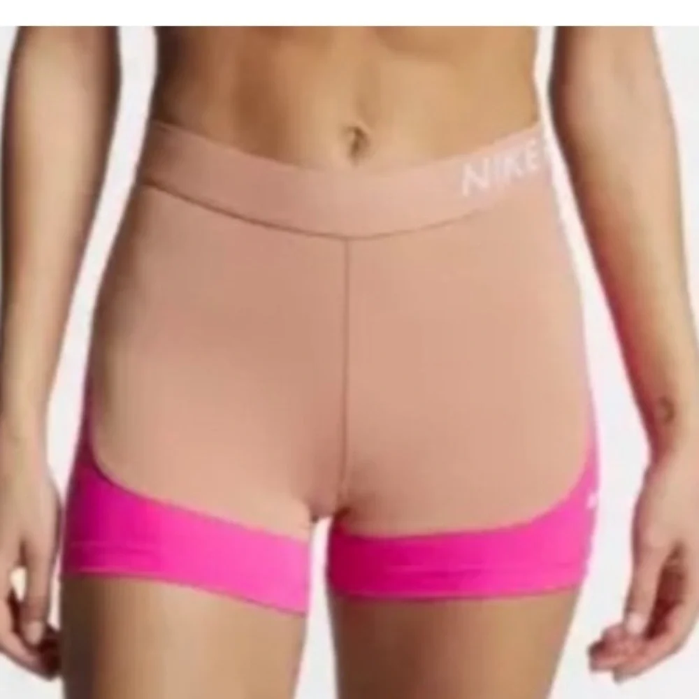 Nike Pro 3” training  Women's Athletic Shorts in Pink and Tan color size small